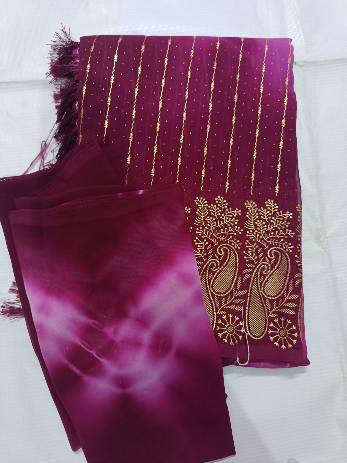 wine purple embroidered saree with matching blouse wine purple embroidered saree with matching blouse