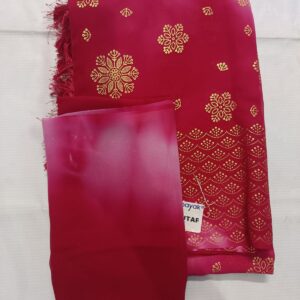 rich maroon shaded saree with golden motifs