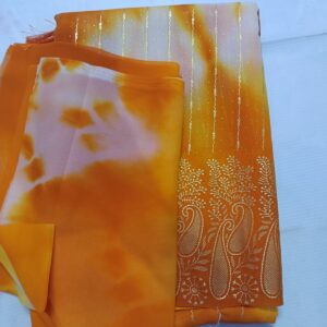 elegant orange shaded saree with designer border
