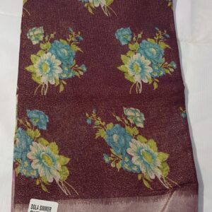 elegant floral dola silk saree